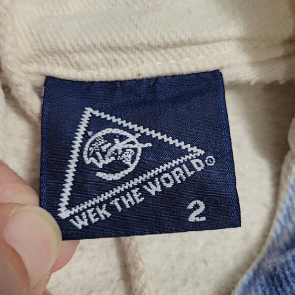 VINTAGE 90s Wek The World Sweatshirt L/XL Beige Native American Bison Graphic - Picture 11 of 12